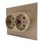 Механизм розетки 2-местн. с/з с з/ш СП Ugra 16А IP20 250В шампань GUSI С11Р6-027