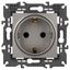 Розетка однофазная скрытого монтажа, в рамку с заземлением со шторками титан 16А 250В IP20 автоматические (безвинтовые) зажимы 14-2102-16 Эра Elegance - Б0065806