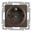 Розетка однофазная скрытого монтажа, в рамку с заземлением без шторок бронза 16А 250В IP20 винтовые зажимы 6-202-08 Intro Accent - Б0063699 ЭРА