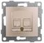 Механизм розетки телефонной RJ12 1-местн. СП Bravo шампань GUSI С10Т1-027