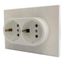 Механизм розетки 2-местн. с/з с з/ш СП Ugra 16А 250В бел. матов. GUSI С11Р6-041
