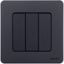 Выключатель трёхклавишный Inspiria 10АХ 250В винтовые зажимы - антрацит 673543 Legrand