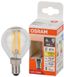 Лампа светодиодная филаментная LSCLP75 6W/827 230VFILCL 6Вт 2700К тепл. бел. E14 806лм P угол пучка 300град. 220-240В (замена 75Вт) прозр. стекло OSRAM 4058075684515