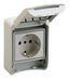 Розетка бытовая 16А с заземлением 2Р+Е IP65 на панель - 81141 Schneider Electric