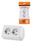 Розетка угловая двойная 2П+З открытой установки с з/ш IP20 250В 16А белая "Ладога" | SQ1801-0067 TDM