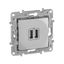 Механизм розетки USB Etika 2мод. 240В/5В 2400мА алюм. Leg 672494 Legrand