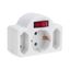 Тройник электрический 16 А с заземлением + 2х2,5 выключателем и защитными шторками, белый - 11-1086 MEET