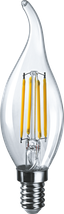 Лампа светодиодная филаментная 80 898 OLL-F-FC35-10-230-2.7K-E14 10Вт свеча на ветру прозрачная 2700К тепл. бел. E14 1000лм 220-240В ОНЛАЙТ 80898 Navigator