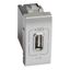 Розетка USB Mosaic 1мод. 1.1А 230/5В алюм. Leg BTC NT4285C1 Legrand