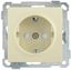 Розетка 1-м СП Bolero РС14-1-0-Б 16А IP20 с заземл. защ. шторки механизм крем. IEK ERB14-K33-16