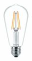 Лампа светодиодная LED 6(70)Вт Е27 2700К ST64 прозрачная винтажная колба филамент - 871869657425600 Philips 929001237408
