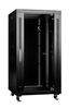 Шкаф монтажный телекоммуникационный напольный SH-05C-22U60/60-BK 19дюйм 22U 600х600х1166мм (ШхГхВ) для распред. и серверного оборудования перед. стеклянная задняя сплошная метал. двери ручка с замком черн. Cabeus 8556c