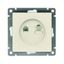 Розетка компьютерная + телефонная 2-м СП Афина механизм сл. кость (ivory) Universal A0052-I Союз