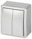 Выключатель двухклавишный наружный (открытой установки) IP 20 алюминий 10А 250В винтовые зажимы ЭРА Эксперт 11-1204-03 - Б0063035