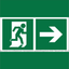 Знак безопасности NPU-2424.E35''Напр. к эвакуационному выходу направо'' - a28728 BS