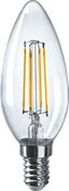 Лампа светодиодная филаментная 80 897 OLL-F-C35-12-230-4K-E14 12Вт свеча прозрачная 4000К нейтр. бел. E14 1200лм 220-240В ОНЛАЙТ 80897 Navigator