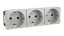 Тройная розетка Viva серая | 45023 DKC ДКС