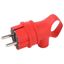 Вилка угловая VX12-R-IP44 16А IP44 с заземл. кольцом каучук красн. Эра Б0069324