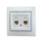 Розетка компьютерная 2-м СП Mira RJ45 16А IP20 с сер. вставкой бел. LEZARD 701-0215-141