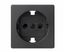 Накладка со шторками для розетки с заземлением Schuko 2Р+Е S82 Concepi черн. матов. Simon 8200041-098