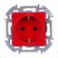 Розетка с заземлением - Legrand Inspiria со шторками 16А 250В винтовые зажимы красная 673734