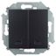 Выключатель двухклавишный с подсветкой, 16А 250В, винтовой зажим, графит S15 - 1591392-038 Simon