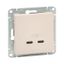 Механизм розетки USB-C - 2шт, кремовый Эпика |UP1-SOI-2USBC| EKF