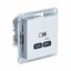 Розетка USB AtlasDesign тип C 65Вт QC PD высокоскор. ЗУ механизм бел. SE ATN000127 APC