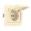 Розетка 1-м СП Лондон 16А с защ. крышкой заземл. беж. EKF EER16-029-20