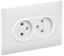 Розетка 2-м SKANDY 10А без заземл. защ. шторок в сборе SK-R10W арктич. бел. IEK SK-R20-10-K01-F