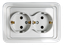 Розетка двойная с заземлением CLASSICO белая 2128 | 4680005959921 IN HOME