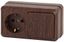 Блок розетка с выключателем Intro Quadro 2-701-10 горизонтальный 10(16)А-250В, IP20, ОУ, венге | Б0053868 ЭРА