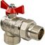 Кран шаровой латунный угловой с американкой Valtec Base бабочка внутренняя-наружная резьба 1/2" VT.228