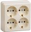 Розетка 4-м ОП Октава РС24-3-ОК 16А IP20 с заземл. крем. IEK ERO41-K33-16-DC