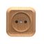 накладная дуб розетка б/з (квадрат) - 45302 Makel