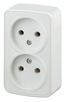 Розетка однофазная наружная (открытой установки) без шторок белый 16А 250В IP20 винтовые зажимы 3-203-01 Intro Polo - Б0036099 ЭРА