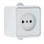 Розетка 1-м ОП Прага 10А IP44 без заземл. бел. EKF EKR10-022-10-44