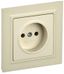 Розетка СП BRITE РСР10-1-0-БрКр 10А в сборе без заземл. защ. шторок беж. IEK BR-R10-10-K10-F