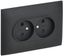 Розетка 2-м SKANDY 10А без заземл. защ. шторки в сборе SK-R09G графит IEK SK-R23-10-K53-F