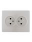 Розетка 2-м СП Karina 16А IP20 без заземл. керамика жемчуж./бел. перламутр. LEZARD 707-3000-128
