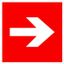 Знак F 01-01 ''Направляющая стрелка'' 200х200 мм, пленка самоклеящаяся с покрытием фотолюминесцентным ГОСТ Р 12.4.026-2001 - an-f-01-01-f EKF