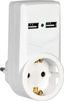 Адаптер Т-01/01 1 место 2P+PE 16А 2хUSB 2,1A белый | WTP10-16-01-ZKU-K01 IEK