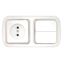 Блок СП (розетка без заземл. + 2-кл. выкл.) бел. Bylectrica 2В-РЦ-535