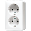 Розетка штепсельная SCHUKO накладная 16A 250V сдвоенная белая - 6020AWW JUNG