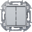 Переключатель модульный двухклавишный - INSPIRIA -10 AX 250 В~ алюминий 673657 Legrand