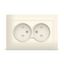 Розетка 2-м Севиль без заземл. защ. шторки сл. кость Universal Б-С0048 Союз