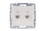 Розетка телефонная 2-м Rain RJ11 евро стандарт механизм бел. LEZARD 703-0288-138