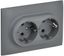Розетка 2-м SKANDY 16А с заземл. защ. шторки в сборе SK-R07Gr сер. IEK SK-R24-16-K03-F