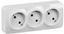 Розетка 3-м ОП GLORY РС23-2-ХБ 10А без заземл. бел. IEK ERH30-K01-10