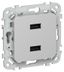 Розетка USB AA СП FLITE РЮ-2-ФлА 2.1А механизм алюм. IEK FI-U21-D31-K47